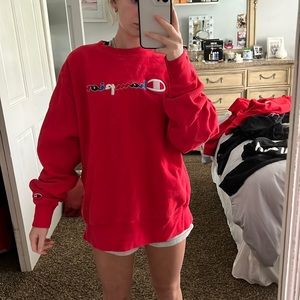 Champion red Reverse Weave sweatshirt, size Large